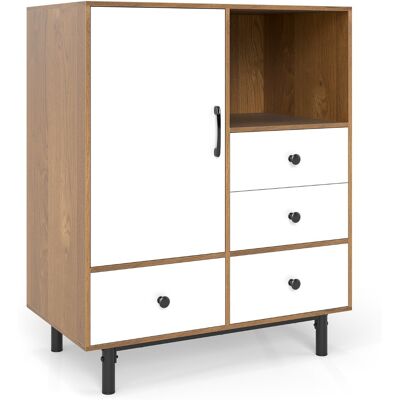 CostwayBuffet avec Rangement Bahut Moderne Milieu du Siècle avec 4 Tiroirs & Compartiment Ouvert Meuble Autonome avec Pieds Métalliques Naturel - Publicité CostwayBuffet avec Rangement Bahut Moderne Milieu du Siècle avec 4 Tiroirs & Compartiment Ouvert Meuble Autonome avec Pieds Métalliques Naturel - Publicité