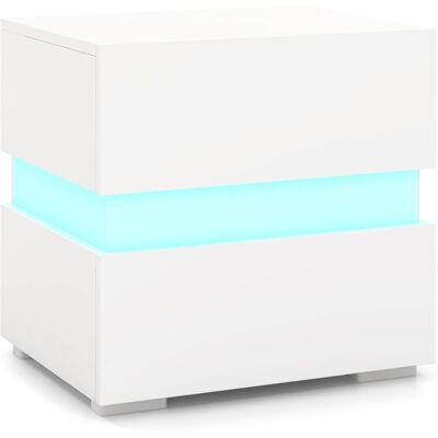 CostwayLot de 2 Tables de Chevet LED 2 Tiroir Table de Nuit Lumineuse Télécommandée 22 Modes 5 Luminosités 10 Vitesses Panneaux Acryliques 45x35x45cm Blanc - Publicité CostwayLot de 2 Tables de Chevet LED 2 Tiroir Table de Nuit Lumineuse Télécommandée 22 Modes 5 Luminosités 10 Vitesses Panneaux Acryliques 45x35x45cm Blanc - Publicité