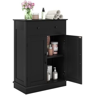 CostwayMeuble de Rangement de Salle de Bain avec Portes Buffet Moderne avec Tiroir et Étagère Réglable Meuble de Bar à Café Noir - Publicité CostwayMeuble de Rangement de Salle de Bain avec Portes Buffet Moderne avec Tiroir et Étagère Réglable Meuble de Bar à Café Noir - Publicité