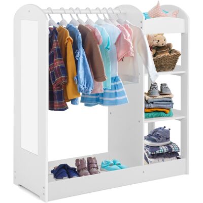 CostwayMeuble Rangement Ouverte pour Enfant avec 4 Étagères et Porte-Vêtements en Bois pour Chamre Enfant 93,5x 38 x 100 cm Blanc - Publicité CostwayMeuble Rangement Ouverte pour Enfant avec 4 Étagères et Porte-Vêtements en Bois pour Chamre Enfant 93,5x 38 x 100 cm Blanc - Publicité