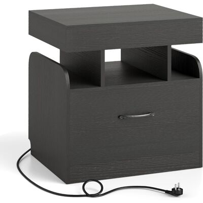 CostwayTable de Chevet avec Station de Charge Table de Nuit avec Rangement Table avec 2 prises de courant 1 port USB et 1 port USB-C Noir - Publicité CostwayTable de Chevet avec Station de Charge Table de Nuit avec Rangement Table avec 2 prises de courant 1 port USB et 1 port USB-C Noir - Publicité