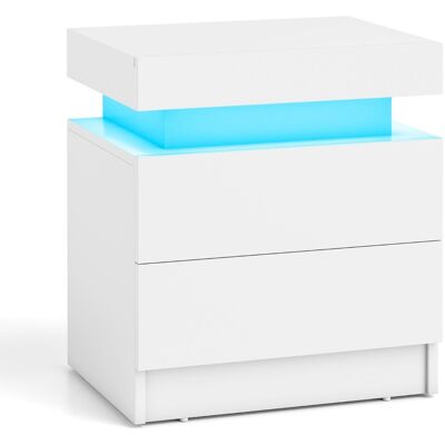 CostwayTable de Chevet avec Éclairage LED 20 Couleurs Table de Nuit 2 Tiroirs en Texture Marbre Chevet de Lit pour Chambre Table d Appoint Blanc - Publicité CostwayTable de Chevet avec Éclairage LED 20 Couleurs Table de Nuit 2 Tiroirs en Texture Marbre Chevet de Lit pour Chambre Table d Appoint Blanc - Publicité