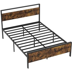 CostwayCadre de Lit 140x200cm avec Sommier en Métal Lit Plateforme avec Tête en Bois Lattes 32CM Pas Besoin de Sommier Marron Rustique - Publicité CostwayCadre de Lit 140x200cm avec Sommier en Métal Lit Plateforme avec Tête en Bois Lattes 32CM Pas Besoin de Sommier Marron Rustique - Publicité