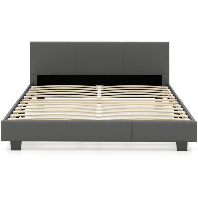 CostwayCadre de Lit Double avec Tête de Lit Rembourrée Lit Plateforme Rembourré avec Bandes Lumineuses LED Télécommande Gris - Publicité CostwayCadre de Lit Double avec Tête de Lit Rembourrée Lit Plateforme Rembourré avec Bandes Lumineuses LED Télécommande Gris - Publicité