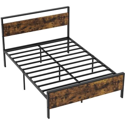 CostwayCadre de Lit 140x200cm avec Sommier en Métal Lit Plateforme avec Tête en Bois Lattes 32CM Pas Besoin de Sommier Marron Rustique - Publicité CostwayCadre de Lit 140x200cm avec Sommier en Métal Lit Plateforme avec Tête en Bois Lattes 32CM Pas Besoin de Sommier Marron Rustique - Publicité