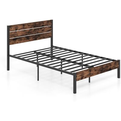 CostwayCadre de Lit 140x200cm avec Sommier en Métal Lit Plateforme avec Tête Haute Barre Silence 32cm Espace de Rangement Marron - Publicité CostwayCadre de Lit 140x200cm avec Sommier en Métal Lit Plateforme avec Tête Haute Barre Silence 32cm Espace de Rangement Marron - Publicité