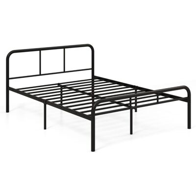 CostwayCadre de Lit Double Lit Plateforme Métallique avec Tête et Pied de Lit Fondation de Matelas Solide et Silencieux Pas Besoin de Sommier Noir - Publicité CostwayCadre de Lit Double Lit Plateforme Métallique avec Tête et Pied de Lit Fondation de Matelas Solide et Silencieux Pas Besoin de Sommier Noir - Publicité