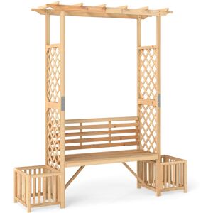 CostwayArche à Rosiers avec Banc Banc en Bois pour Extérieur avec Pergola Jardinière Treillis Latéral Siège Décoratif 2 Places Naturel - Publicité CostwayArche à Rosiers avec Banc Banc en Bois pour Extérieur avec Pergola Jardinière Treillis Latéral Siège Décoratif 2 Places Naturel - Publicité