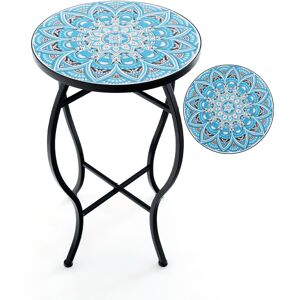 CostwaySupport Pot de Fleurs Plateau en Céramique à Motifs Mosaïque Patin Antidérapant Porte Plante en Métal Intérieur Extérieur - Publicité CostwaySupport Pot de Fleurs Plateau en Céramique à Motifs Mosaïque Patin Antidérapant Porte Plante en Métal Intérieur Extérieur - Publicité