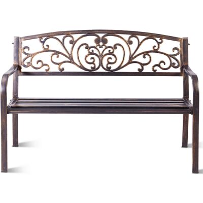 CostwayBanc de Jardin avec joli motif ajouré et accoudoirs Charge Max 180 Kg en Métal de Haute Qualité, 127 x 60 x 85 cm, Noir - Publicité CostwayBanc de Jardin avec joli motif ajouré et accoudoirs Charge Max 180 Kg en Métal de Haute Qualité, 127 x 60 x 85 cm, Noir - Publicité