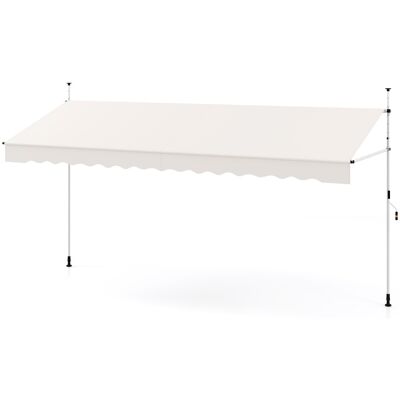 CostwayStore Banne Manuel Rétractable de 2/2,5/4 x 1,2/1,35/1,5M avec Manivelle Hauteur Réglable 210-300CM Auvent de Terrasse en Aluminium Blanc - Publicité CostwayStore Banne Manuel Rétractable de 2/2,5/4 x 1,2/1,35/1,5M avec Manivelle Hauteur Réglable 210-300CM Auvent de Terrasse en Aluminium Blanc - Publicité