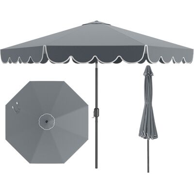 CostwayParasol de Patio 3M Parasol de Marché avec Manivelle Réglage de l'Inclinaison Volants Dessus Ventilé 8 Baleines Parasol Double Gris - Publicité CostwayParasol de Patio 3M Parasol de Marché avec Manivelle Réglage de l'Inclinaison Volants Dessus Ventilé 8 Baleines Parasol Double Gris - Publicité