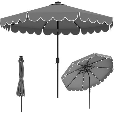 CostwayParasol de Patio de 3 M avec 24 Lumières LED Réglage de l'Inclinaison Manivelle Facile 8 Nervures Parasol de Marché Gris - Publicité CostwayParasol de Patio de 3 M avec 24 Lumières LED Réglage de l'Inclinaison Manivelle Facile 8 Nervures Parasol de Marché Gris - Publicité
