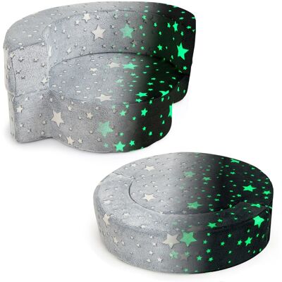 CostwayChaise 2-en-1 pour Tout-Petits Canapé Lumineux dans le Noir avec Housse Amovible et Lavable Chaise de Lecture Douillette pour 3+ Ans Gris - Publicité CostwayChaise 2-en-1 pour Tout-Petits Canapé Lumineux dans le Noir avec Housse Amovible et Lavable Chaise de Lecture Douillette pour 3+ Ans Gris - Publicité