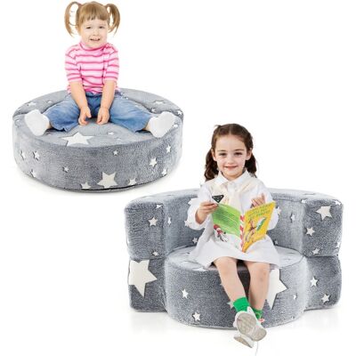 Costway - 2-in-1 - Étoiles phosphorescentes - Gris - Canapé pour enfants - Publicité Costway - 2-in-1 - Étoiles phosphorescentes - Gris - Canapé pour enfants - Publicité