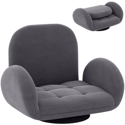 CostwayChaise de Sol Pivotante Chaise de Jeu Pliante avec Dossier et Accoudoirs Réglables Fauteuil de Sol Inclinable Gris - Publicité CostwayChaise de Sol Pivotante Chaise de Jeu Pliante avec Dossier et Accoudoirs Réglables Fauteuil de Sol Inclinable Gris - Publicité