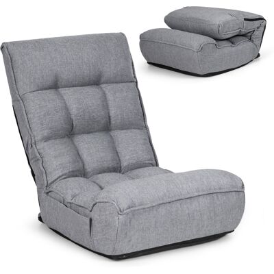 CostwayChaise de Sol Pliante Réglable à 4 Positions Chaise de Sol avec Tête Réglable à 5 Positions et Poche Latérale Gris - Publicité CostwayChaise de Sol Pliante Réglable à 4 Positions Chaise de Sol avec Tête Réglable à 5 Positions et Poche Latérale Gris - Publicité