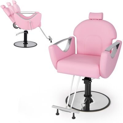 CostwayFauteuil de Coiffure Hydraulique Rotative à 360° Chaise Barbier Inclinable avec Hauteur et Appui-tête Réglables Charge 150KG Rose - Publicité CostwayFauteuil de Coiffure Hydraulique Rotative à 360° Chaise Barbier Inclinable avec Hauteur et Appui-tête Réglables Charge 150KG Rose - Publicité