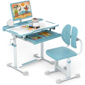 CostwayEnsemble de Bureau et Chaise pour Enfant Bureau d'Étude Réglable en Hauteur avec Plateau Inclinable Support de Livre Bleu - Publicité CostwayEnsemble de Bureau et Chaise pour Enfant Bureau d'Étude Réglable en Hauteur avec Plateau Inclinable Support de Livre Bleu - Publicité