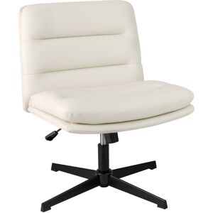 CostwayFauteuil de Bureau Sans Roues Chaise de Bureau Sans Accoudoirs Réglable en Hauteur Pivotante à 360° en Simili Cuir Blanc - Publicité CostwayFauteuil de Bureau Sans Roues Chaise de Bureau Sans Accoudoirs Réglable en Hauteur Pivotante à 360° en Simili Cuir Blanc - Publicité