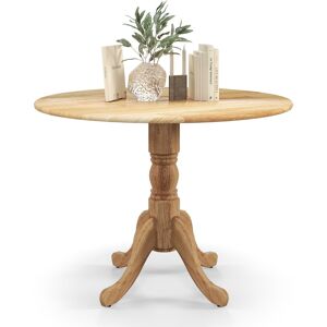 CostwayTable à Manger Ronde de 100 cm pour 4 personnes Table de Cuisine en Bois de Caoutchouc avec Piédestal Table de Loisir Moderne Naturel - Publicité CostwayTable à Manger Ronde de 100 cm pour 4 personnes Table de Cuisine en Bois de Caoutchouc avec Piédestal Table de Loisir Moderne Naturel - Publicité