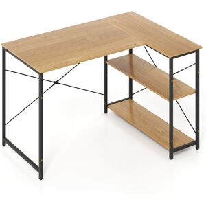 CostwayBureau d Ordinateur en Forme de L Bureau d Angle Réversible avec Étagère Réglable Table d Étude Gain de Place avec Cadre Métallique Naturel - Publicité CostwayBureau d Ordinateur en Forme de L Bureau d Angle Réversible avec Étagère Réglable Table d Étude Gain de Place avec Cadre Métallique Naturel - Publicité