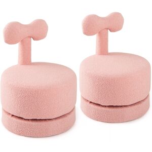 CostwayEnsemble de 2 Chaises Pivotantes 360° Tabourets pour Enfants en Velours Teddy avec Dossier en Nœud et Siège Rembourré en Mousse Rose - Publicité CostwayEnsemble de 2 Chaises Pivotantes 360° Tabourets pour Enfants en Velours Teddy avec Dossier en Nœud et Siège Rembourré en Mousse Rose - Publicité