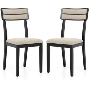 CostwayLot de 2 Chaises de Salle à Manger Rembourrées avec Dossier Haut Pieds en Bois de Caoutchouc Charge 180 KG Noir - Publicité CostwayLot de 2 Chaises de Salle à Manger Rembourrées avec Dossier Haut Pieds en Bois de Caoutchouc Charge 180 KG Noir - Publicité