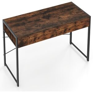 CostwayBureau Informatique avec 2 Tiroirs Bureau de Rédaction Compact avec Cadre Métallique Robuste Table de Travail Polyvalente Brun Rustique - Publicité CostwayBureau Informatique avec 2 Tiroirs Bureau de Rédaction Compact avec Cadre Métallique Robuste Table de Travail Polyvalente Brun Rustique - Publicité