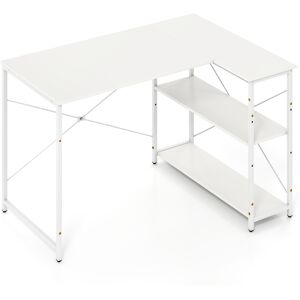 CostwayBureau d'Ordinateur en Forme de L Bureau d'angle Réversible avec Étagère Réglable Table d'Étude Gain de Place avec Cadre Métallique Blanc - Publicité CostwayBureau d'Ordinateur en Forme de L Bureau d'angle Réversible avec Étagère Réglable Table d'Étude Gain de Place avec Cadre Métallique Blanc - Publicité