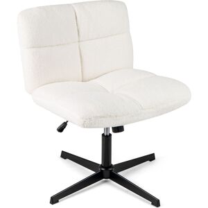 CostwayBureau sans Accoudoirs Chaise de Bureau à Hauteur Réglable Pivotante à 360° Assise Large et Rembourrée Fibre Synthétique Souple Blanc - Publicité CostwayBureau sans Accoudoirs Chaise de Bureau à Hauteur Réglable Pivotante à 360° Assise Large et Rembourrée Fibre Synthétique Souple Blanc - Publicité
