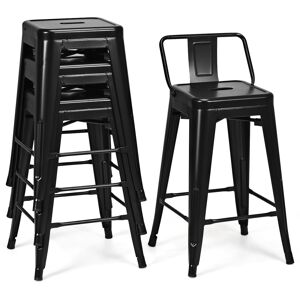 CostwayChaise de Bar en Métal Empilable Dossier du Tabouret Amovible de Style Industriel Pieds en Caoutchouc Antidérapants Noir - Publicité CostwayChaise de Bar en Métal Empilable Dossier du Tabouret Amovible de Style Industriel Pieds en Caoutchouc Antidérapants Noir - Publicité