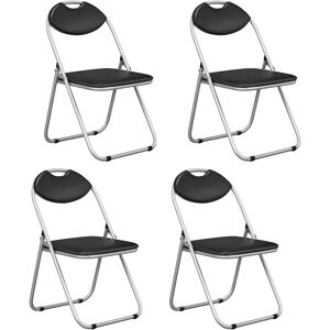 CostwayLot de 4 Chaise Pliante en Métal Chaise Visiteur Pliable Rembourré avec Poignée Charge 115 kg Sans Assemblage Noir - Publicité CostwayLot de 4 Chaise Pliante en Métal Chaise Visiteur Pliable Rembourré avec Poignée Charge 115 kg Sans Assemblage Noir - Publicité