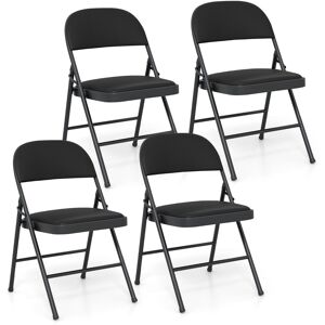 CostwayChaises Pliantes Chaises de Fête Rembourrées avec Cadre en Métal Chaises Empilables en Cuir PVC Lot de 4 Noir - Publicité CostwayChaises Pliantes Chaises de Fête Rembourrées avec Cadre en Métal Chaises Empilables en Cuir PVC Lot de 4 Noir - Publicité