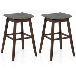 CostwayEnsemble de 2 Tabourets de Bar Pivotants Chaises de Bar avec Assise Rembourrée Profilée Repose-pieds et Pieds en Bois d'Hévéa Marron - Publicité CostwayEnsemble de 2 Tabourets de Bar Pivotants Chaises de Bar avec Assise Rembourrée Profilée Repose-pieds et Pieds en Bois d'Hévéa Marron - Publicité