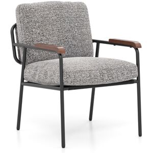 CostwayFauteuil d Accent Chaise de Salon avec Coussin Dorsal Siège Large Rembourré Accoudoirs en Bois Massif Cadre en Métal Chaise de Lecture Gris - Publicité CostwayFauteuil d Accent Chaise de Salon avec Coussin Dorsal Siège Large Rembourré Accoudoirs en Bois Massif Cadre en Métal Chaise de Lecture Gris - Publicité