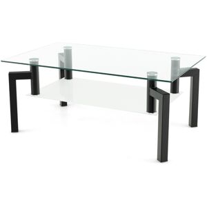 CostwayTable basse transparente en verre trempé à 2 Niveaux Table Basse Salon Moderne Rectangulaire à 4 Pieds en Fer 100 x 60 x 43 cm - Publicité CostwayTable basse transparente en verre trempé à 2 Niveaux Table Basse Salon Moderne Rectangulaire à 4 Pieds en Fer 100 x 60 x 43 cm - Publicité