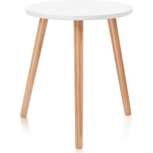 CostwayTable Basse Ronde Style Scandinave Moderne en MDF et Bois de pin Dim. Ø40 x 48H Blanc - Publicité CostwayTable Basse Ronde Style Scandinave Moderne en MDF et Bois de pin Dim. Ø40 x 48H Blanc - Publicité