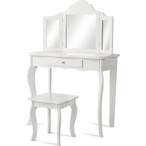 CostwayCoiffeuse Enfant Rose avec Tabouret Table de Maquillage avec Miroir à Trois Panneaux et Tiroir 70 x 34 x 104 CM Blanc - Publicité CostwayCoiffeuse Enfant Rose avec Tabouret Table de Maquillage avec Miroir à Trois Panneaux et Tiroir 70 x 34 x 104 CM Blanc - Publicité