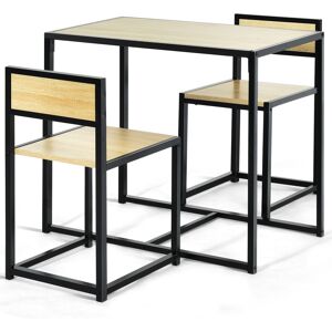 CostwayEnsemble Table à Manger 1 Table et 2 Chaises Encastrable Style Industriel Naturel - Publicité CostwayEnsemble Table à Manger 1 Table et 2 Chaises Encastrable Style Industriel Naturel - Publicité