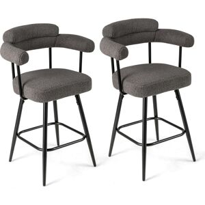 CostwayLot de 2 Tabourets de Bar Pivotants Chaises de Comptoir 69 CM de Hauteur avec Dossier et Accoudoirs Incurvés Chaises Rembourrées Gris - Publicité CostwayLot de 2 Tabourets de Bar Pivotants Chaises de Comptoir 69 CM de Hauteur avec Dossier et Accoudoirs Incurvés Chaises Rembourrées Gris - Publicité
