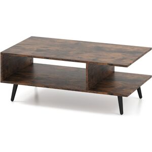 CostwayTable Basse avec Rangement avec Étagère Ouverte Table Centrale Rectangulaire à 2 Niveaux avec Pieds en Métal pour Salon Brun Rustique - Publicité CostwayTable Basse avec Rangement avec Étagère Ouverte Table Centrale Rectangulaire à 2 Niveaux avec Pieds en Métal pour Salon Brun Rustique - Publicité