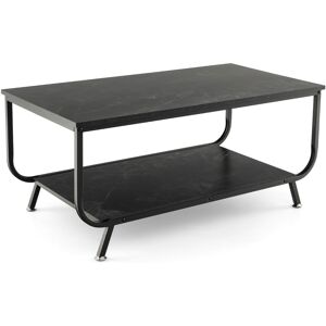 CostwayTable Basse à 2 Niveaux avec Plateau Imitation Marbre 105x55x46,5 CM Table de Salon Moderne avec Structure en Métal Noir - Publicité CostwayTable Basse à 2 Niveaux avec Plateau Imitation Marbre 105x55x46,5 CM Table de Salon Moderne avec Structure en Métal Noir - Publicité