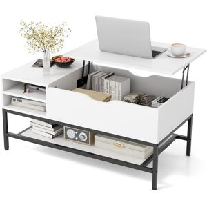 CostwayTable Basse à Plateau Relevable Table de Salon avec Compartiment Caché et Etagère de Rangement Amovible Table Centrale Rabattable Blanc - Publicité CostwayTable Basse à Plateau Relevable Table de Salon avec Compartiment Caché et Etagère de Rangement Amovible Table Centrale Rabattable Blanc - Publicité