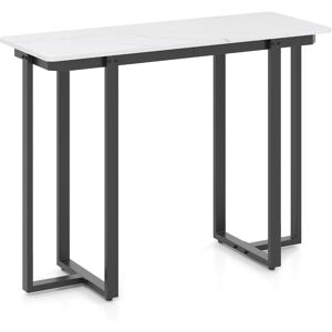 CostwayTable Console d'Entrée Moderne en Imitation Marbre avec Structure Géométrique en Métal Table d Appoint Etroite 107 x 40 x 79,5 cm Noir - Publicité CostwayTable Console d'Entrée Moderne en Imitation Marbre avec Structure Géométrique en Métal Table d Appoint Etroite 107 x 40 x 79,5 cm Noir - Publicité
