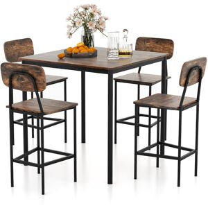 CostwayEnsemble Table et Chaises Salle à Manger pour 4 Personnes Cadre en Métal 4 Chaises de Style Industrielle Café - Publicité CostwayEnsemble Table et Chaises Salle à Manger pour 4 Personnes Cadre en Métal 4 Chaises de Style Industrielle Café - Publicité