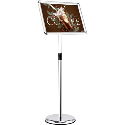 CostwayLot de 2 Porte-affiches sur Pied A3 Rotation à 360 Degrés Hauteur Réglable en Acier Inox Argent - Publicité CostwayLot de 2 Porte-affiches sur Pied A3 Rotation à 360 Degrés Hauteur Réglable en Acier Inox Argent - Publicité
