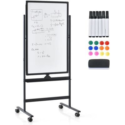 CostwayTableau Blanc Mobile Double Face 60 x 90 cm Tableau Magnétique sur Pieds Réglable en 2 Hauteur Effaçable à Sec 60 x 100 cm Noir - Publicité CostwayTableau Blanc Mobile Double Face 60 x 90 cm Tableau Magnétique sur Pieds Réglable en 2 Hauteur Effaçable à Sec 60 x 100 cm Noir - Publicité