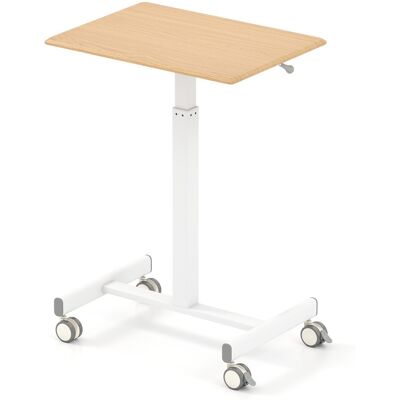 CostwayTable Réglable en Hauteur pour s Asseoir et Se Tenir Debout avec Vérin à Gaz Roues Lisses Base en Forme de H Station de Travail Naturel - Publicité CostwayTable Réglable en Hauteur pour s Asseoir et Se Tenir Debout avec Vérin à Gaz Roues Lisses Base en Forme de H Station de Travail Naturel - Publicité