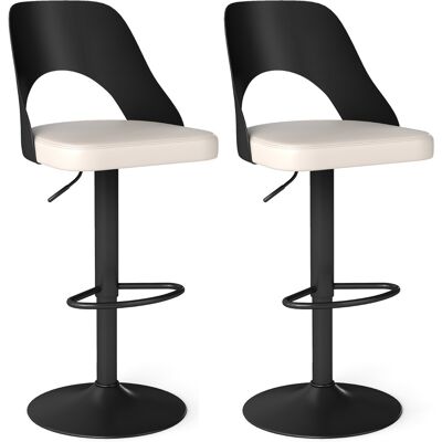 CostwayLot de 2 Tabourets de Bar Pivotantes à 360° Siège Réglable en Hauteur Chaises de Cuisine avec Assise et Dossier en Simili Cuir Noir - Publicité CostwayLot de 2 Tabourets de Bar Pivotantes à 360° Siège Réglable en Hauteur Chaises de Cuisine avec Assise et Dossier en Simili Cuir Noir - Publicité